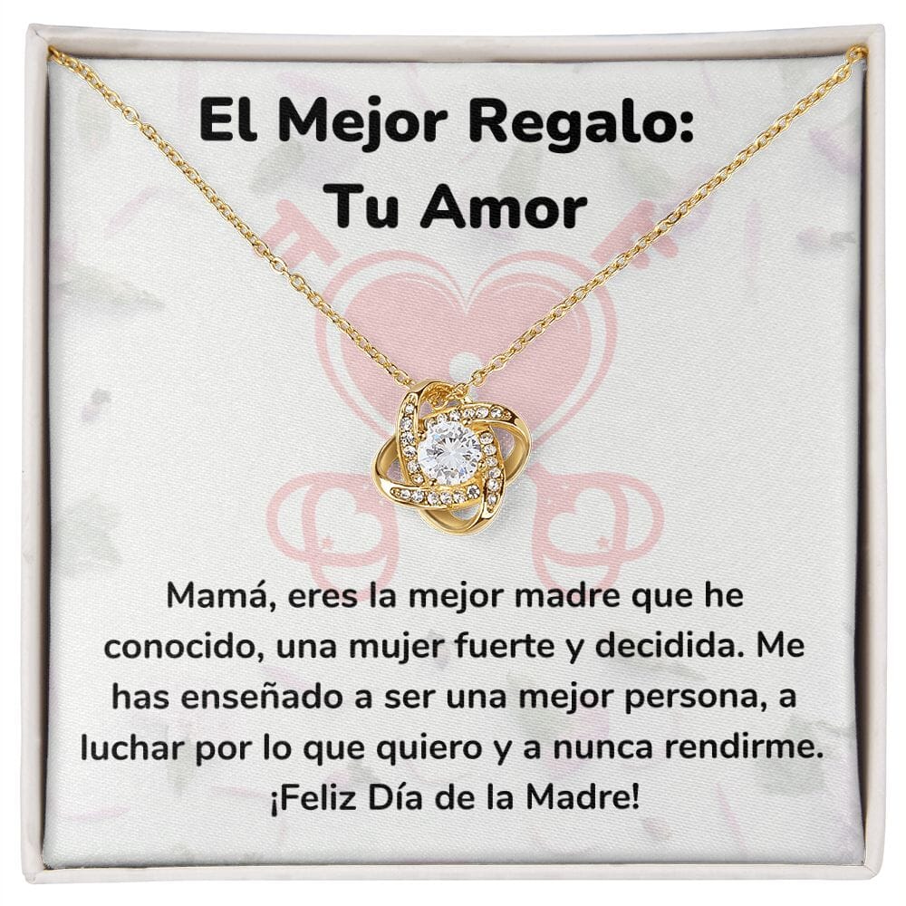 El Mejor Regalo: Tu Amor Collar Para Mamá Nudo de Amor (LoveKnot) Jewelry/LoveKnot Acabado en Oro Amarillo de 18 quilates Cajita Estándar (GRATIS) 
