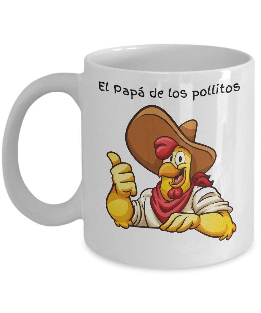El Papá de los Pollitos Taza Blanca 11oz y 15oz (Personalizada.) Coffee Mug Regalos.Gifts 11oz Mug White 