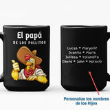 El Papá de los Pollitos Taza Negra 11oz y 15oz ( Personalizada..) Coffee Mug Regalos.Gifts 