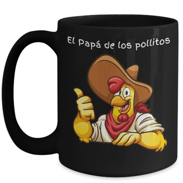 El Papá de los Pollitos Taza Negra 11oz y 15oz ( Personalizada..) Coffee Mug Regalos.Gifts 15oz Mug Black 