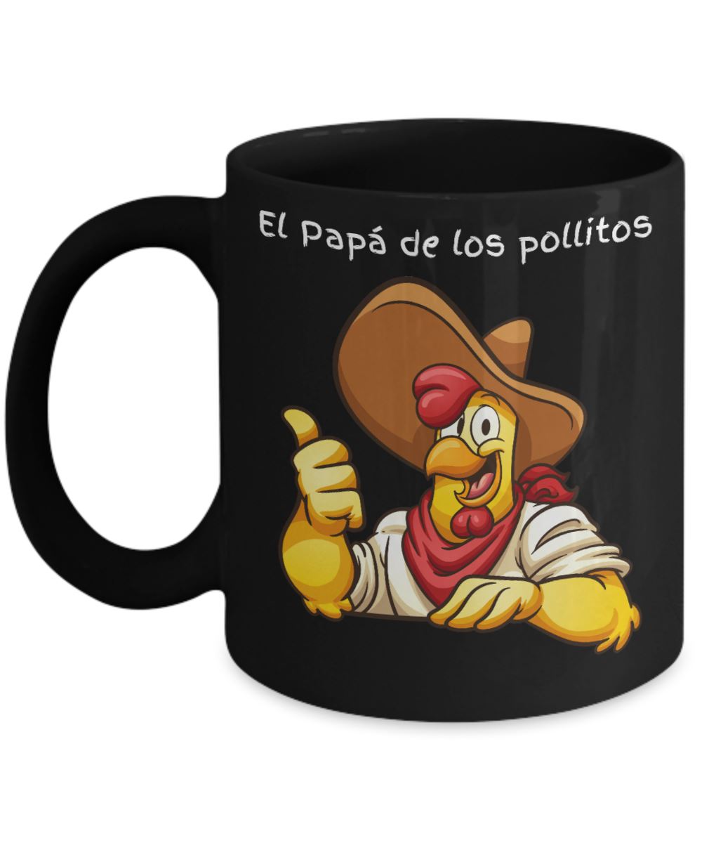 El Papá de los Pollitos Taza Negra 11oz y 15oz Coffee Mug Regalos.Gifts 11oz Mug Black 