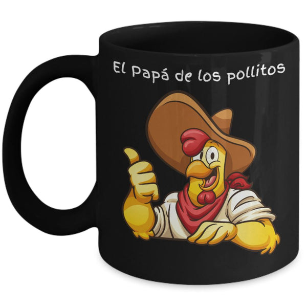 El Papá de los Pollitos Taza Negra 11oz y 15oz Coffee Mug Regalos.Gifts 11oz Mug Black 