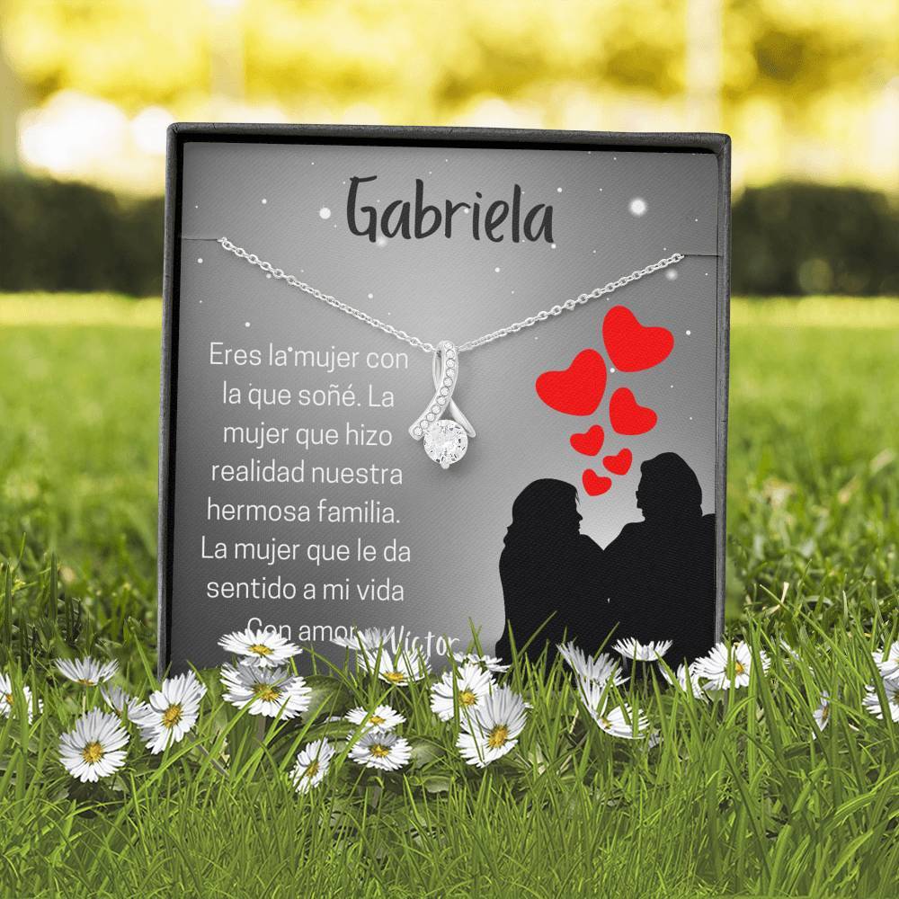 El regalo para enamorar más a la mujer de tu vida - Collar Lazo con piedra - personaliza la tarjeta y enamórala más Jewelry 