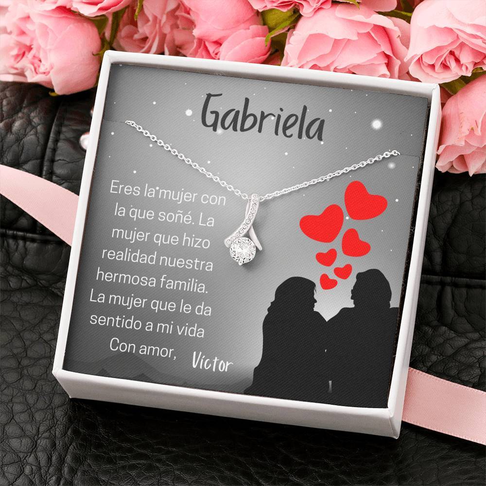 El regalo para enamorar más a la mujer de tu vida - Collar Lazo con piedra - personaliza la tarjeta y enamórala más Jewelry 
