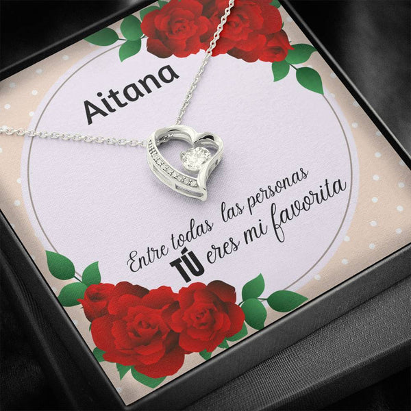 El regalo para mi persona favorita - - Collar Forever Love con Tarjeta personalizada. Jewelry ShineOn Fulfillment 