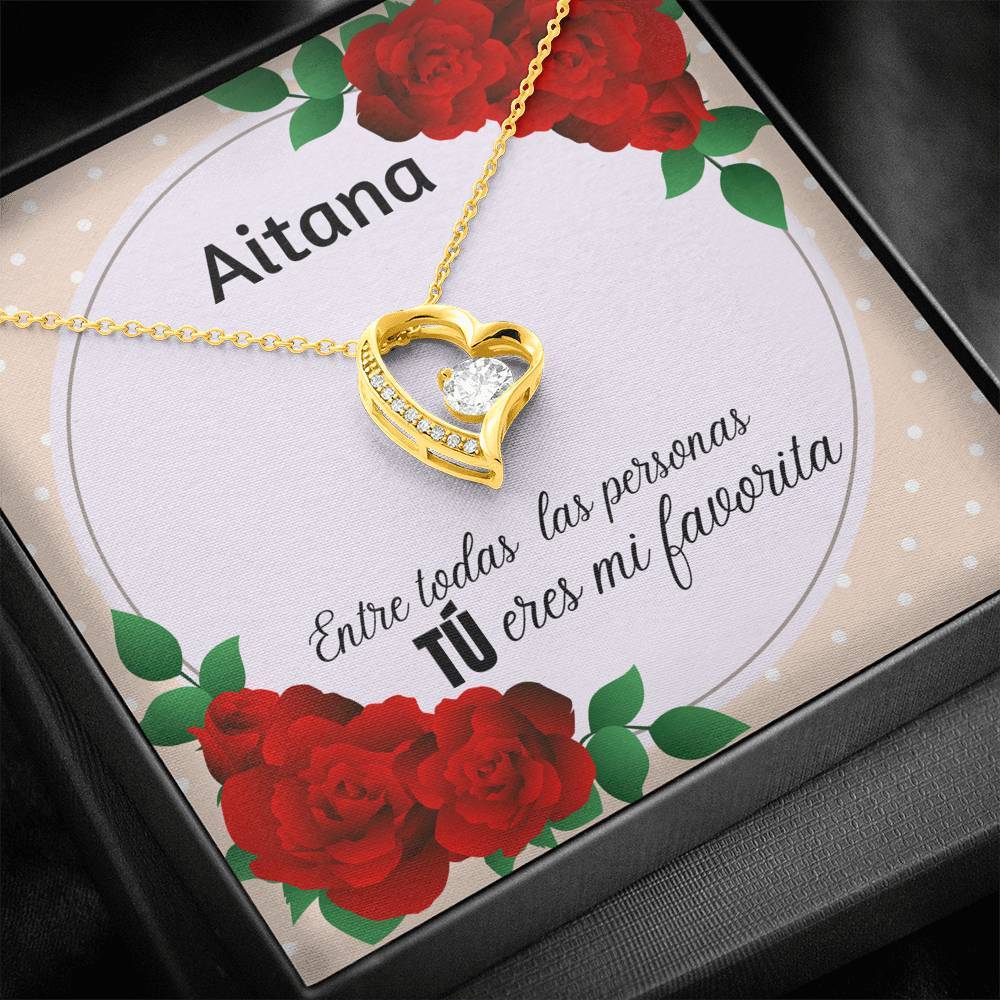 El regalo para mi persona favorita - - Collar Forever Love con Tarjeta personalizada. Jewelry/ForeverLove 18k Yellow Gold Finish 