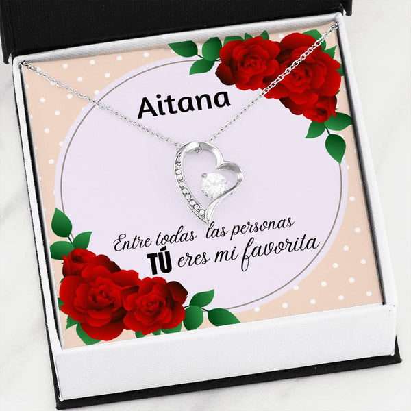 El regalo para mi persona favorita - - Collar Forever Love con Tarjeta personalizada. Jewelry ShineOn Fulfillment 