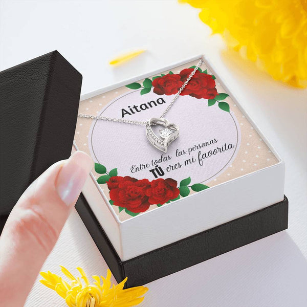 El regalo para mi persona favorita - - Collar Forever Love con Tarjeta personalizada. Jewelry/ForeverLove 14k White Gold Finish 