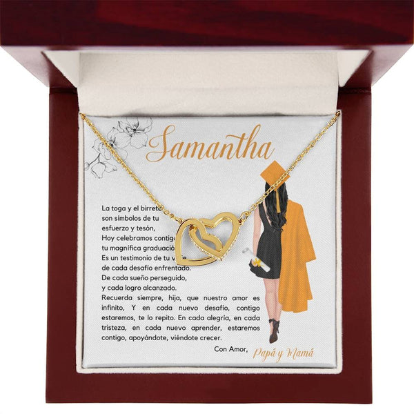El Regalo Perfecto para Celebrar su Graduación, Collar Corazones Entrelazados con Tarjeta Personalizada Jewelry/InterlockingHearts 