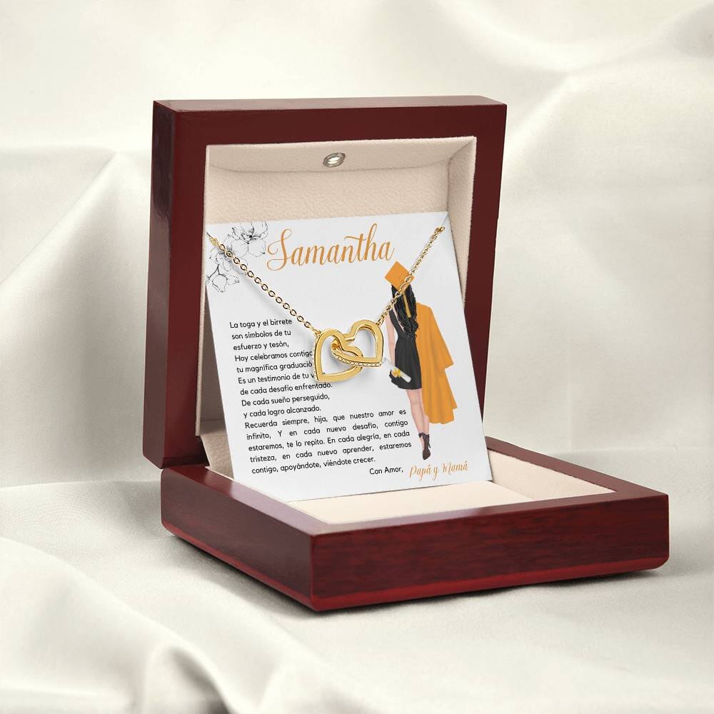 El Regalo Perfecto para Celebrar su Graduación, Collar Corazones Entrelazados con Tarjeta Personalizada Jewelry/InterlockingHearts 