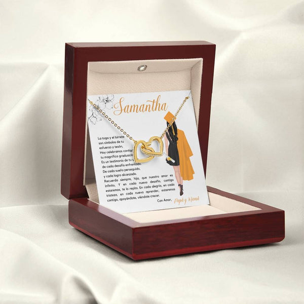 El Regalo Perfecto para Celebrar su Graduación, Collar Corazones Entrelazados con Tarjeta Personalizada Jewelry/InterlockingHearts 