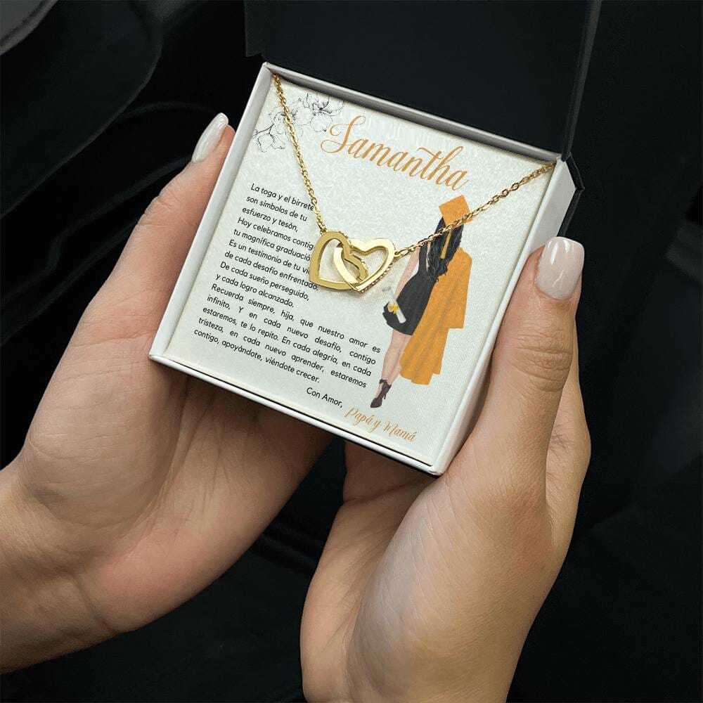 El Regalo Perfecto para Celebrar su Graduación, Collar Corazones Entrelazados con Tarjeta Personalizada Jewelry/InterlockingHearts 