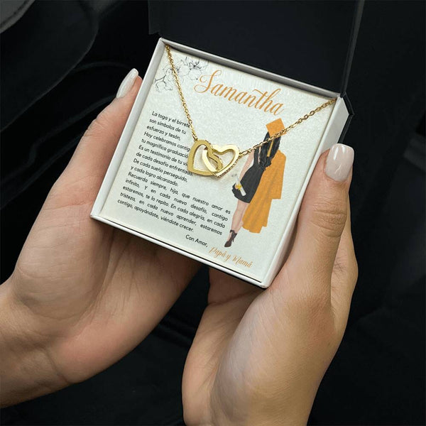 El Regalo Perfecto para Celebrar su Graduación, Collar Corazones Entrelazados con Tarjeta Personalizada Jewelry/InterlockingHearts 