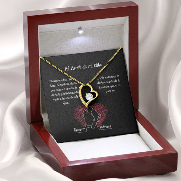 El regalo PERFECTO para el Amor de mi vida - Amor por siempre! Jewelry ShineOn Fulfillment 18k Yellow Gold Finish Cajita de Lujo Caoba con Luz Led 