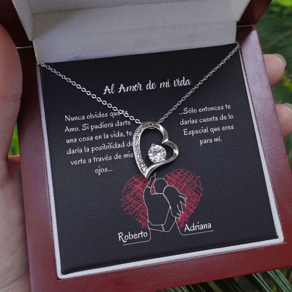 El regalo PERFECTO para el Amor de mi vida - Amor por siempre! Forever Love Jewelry/ForeverLove 14k White Gold Finish Cajita de Lujo Caoba con Luz Led 