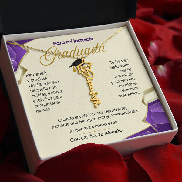 El Regalo que Guarda un Momento Inolvidable - Collar de Graduación para Ella (nieta, hija, hermana, sobrina...) Jewelry/NameNecklace 