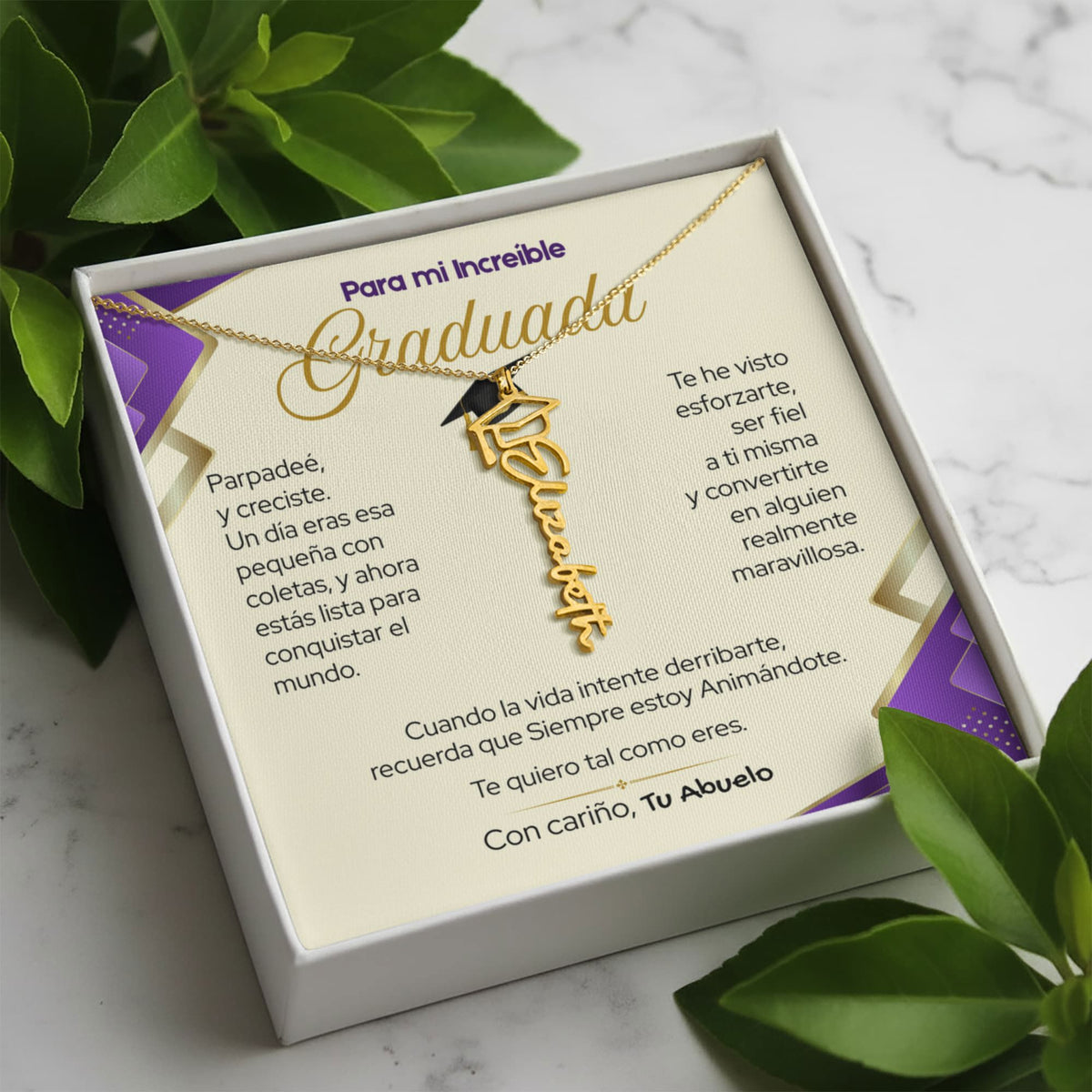 El Regalo que Guarda un Momento Inolvidable - Collar de Graduación para Ella (nieta, hija, hermana, sobrina...) Jewelry/NameNecklace 