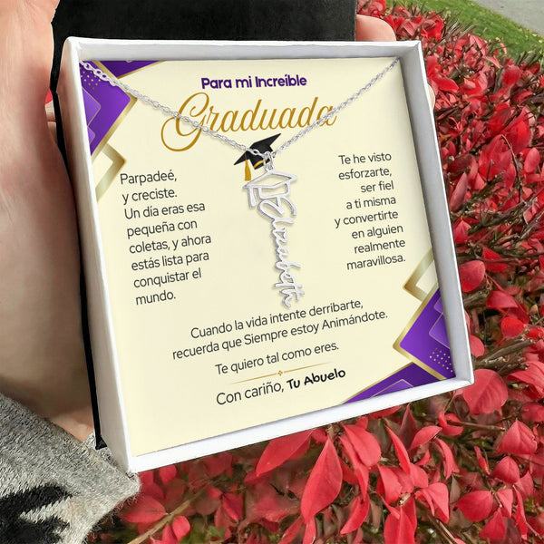 El Regalo que Guarda un Momento Inolvidable - Collar de Graduación para Ella (nieta, hija, hermana, sobrina...) Jewelry/NameNecklace 