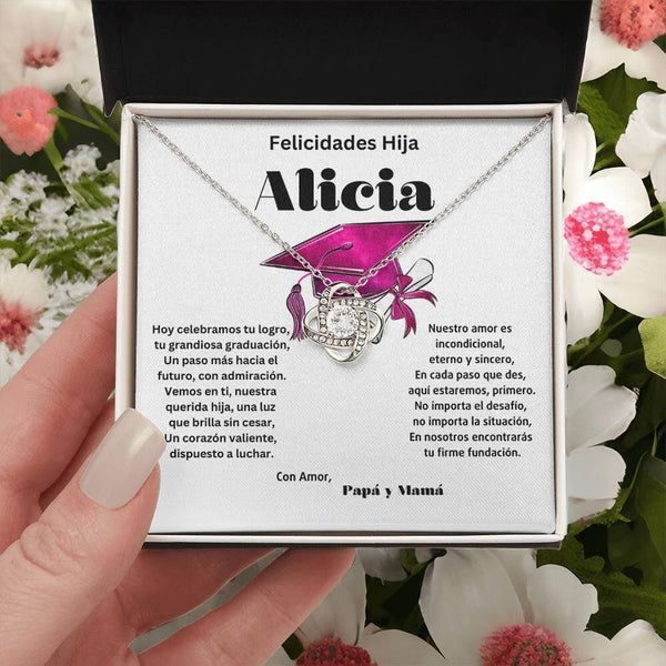 El Vínculo Infinito: Un Abrazo Eterno en su Graduación Jewelry/LoveKnot Acabado en oro blanco de 14 k Standard Box 