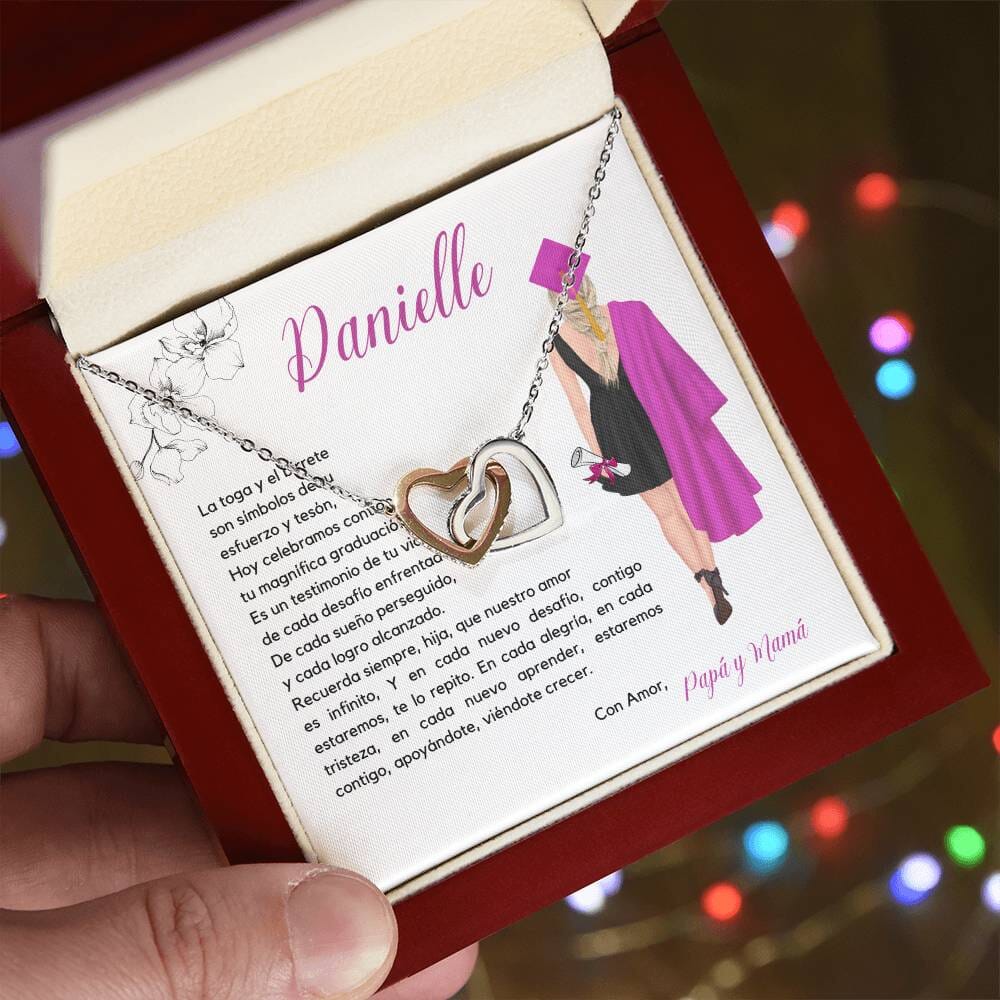 Encanto de Graduación: Collar Corazones Entrelazados con Emotiva Tarjeta Jewelry/InterlockingHearts 