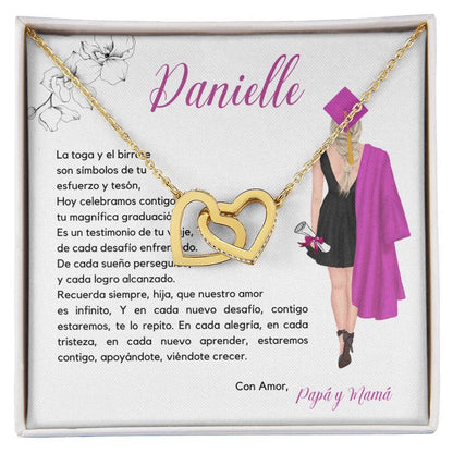 Encanto de Graduación: Collar Corazones Entrelazados con Emotiva Tarjeta Jewelry/InterlockingHearts Acabado en Oro Amarillo de 18 quilates Standard Box 