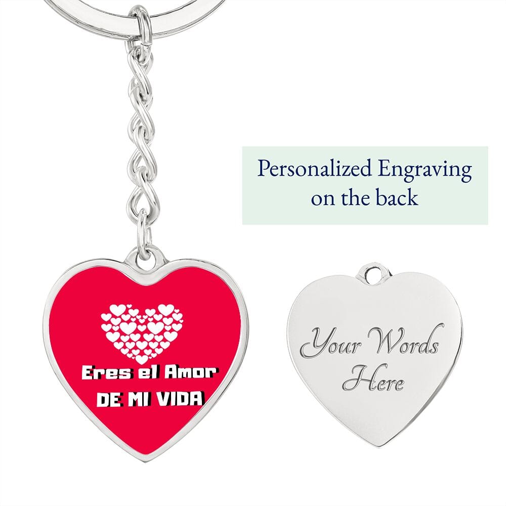 Eres el Amor de mi Vida - Llavero Corazón Jewelry Graphic Heart Keychain (Silver) Yes 