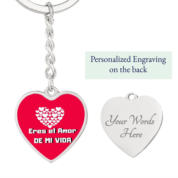 Eres el Amor de mi Vida - Llavero Corazón Jewelry Graphic Heart Keychain (Silver) Yes 