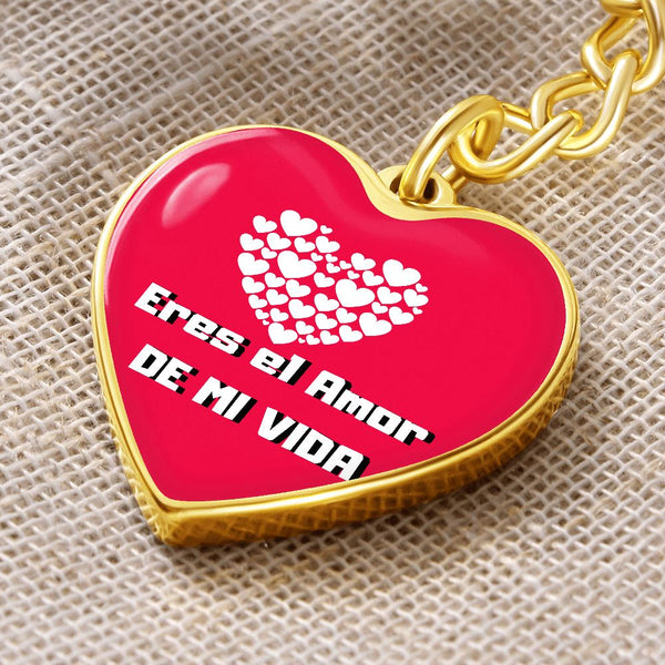 Eres el Amor de mi Vida - Llavero Corazón Jewelry ShineOn Fulfillment Graphic Heart Keychain (Gold) No 