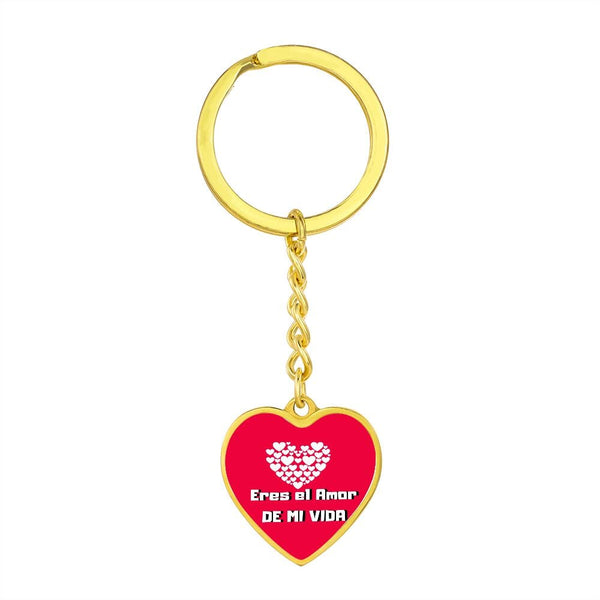 Eres el Amor de mi Vida - Llavero Corazón Jewelry ShineOn Fulfillment Graphic Heart Keychain (Gold) No 