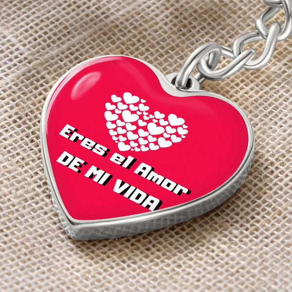 Eres el Amor de mi Vida - Llavero Corazón Jewelry ShineOn Fulfillment Graphic Heart Keychain (Silver) No 