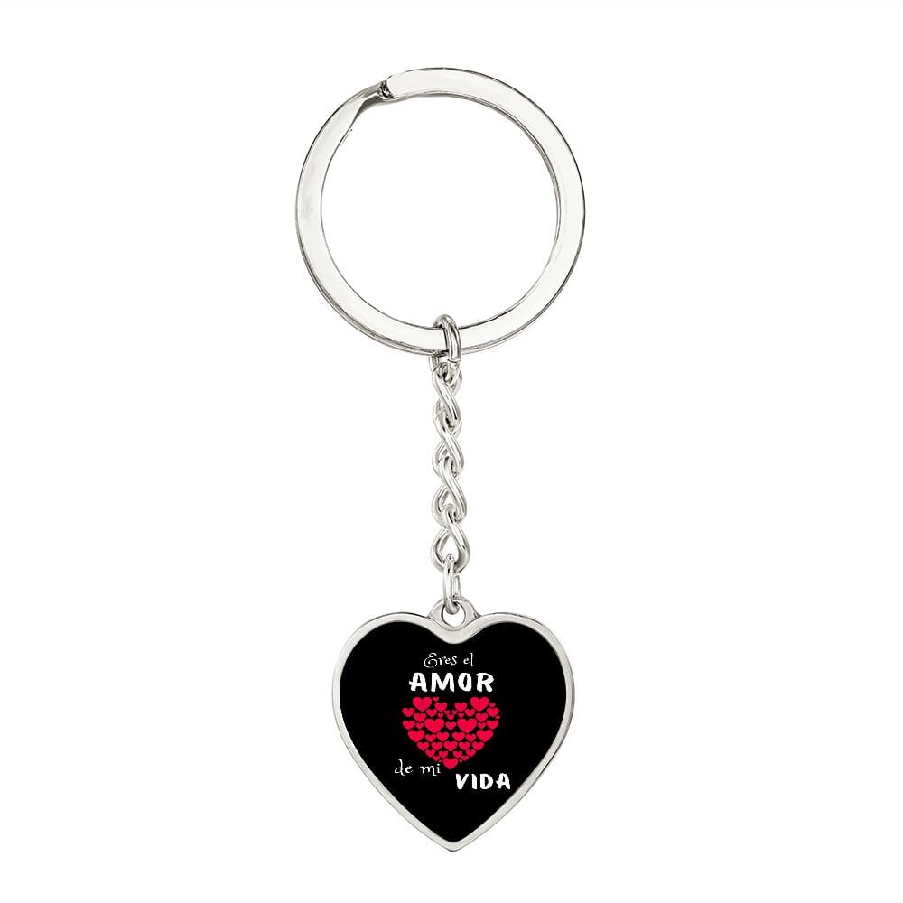Eres el Amor de mi Vida - Llavero Corazón para la mujer a la que amas. Jewelry Graphic Heart Keychain (Silver) No 