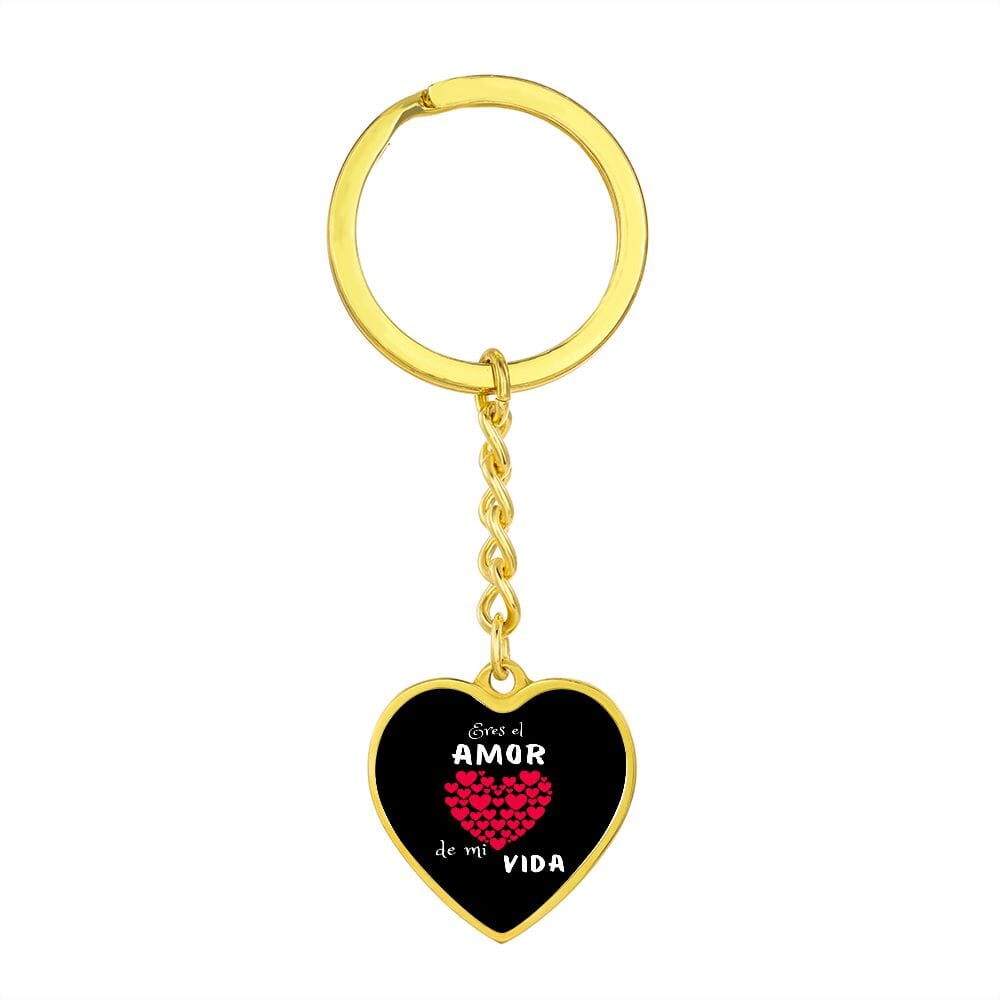 Eres el Amor de mi Vida - Llavero Corazón para la mujer a la que amas. Jewelry Graphic Heart Keychain (Gold) No 