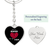 Eres el Amor de mi Vida - Llavero Corazón para la mujer a la que amas. Jewelry ShineOn Fulfillment Graphic Heart Keychain (Silver) Yes 