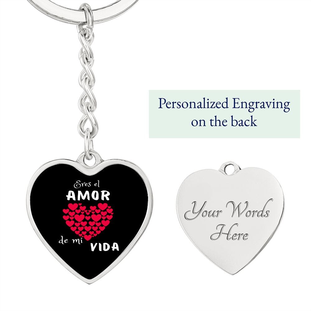 Eres el Amor de mi Vida - Llavero Corazón para la mujer a la que amas. Jewelry Graphic Heart Keychain (Silver) Yes 