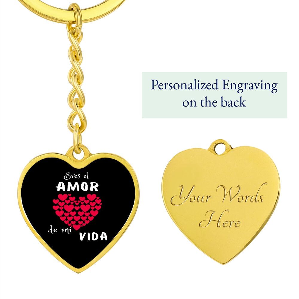 Eres el Amor de mi Vida - Llavero Corazón para la mujer a la que amas. Jewelry Graphic Heart Keychain (Gold) Yes 