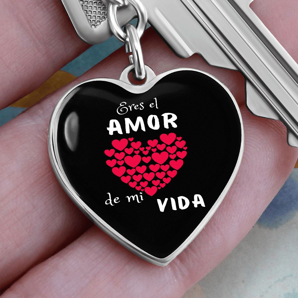 Eres el Amor de mi Vida - Llavero Corazón para la mujer a la que amas. Jewelry ShineOn Fulfillment Graphic Heart Keychain (Silver) No 