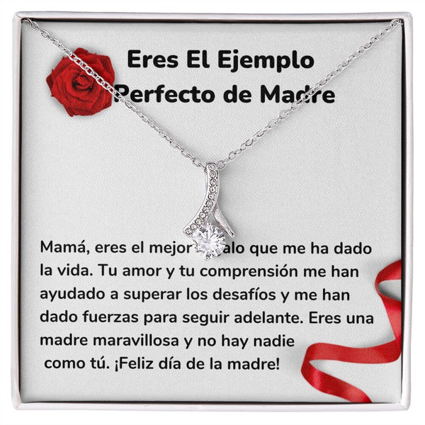 Eres El Ejemplo Perfecto de Madre Collar Belleza Seductora (Alluring Beauty) Para Mamá Jewelry ShineOn Fulfillment Acabado en oro blanco de 14 k Standard Box 