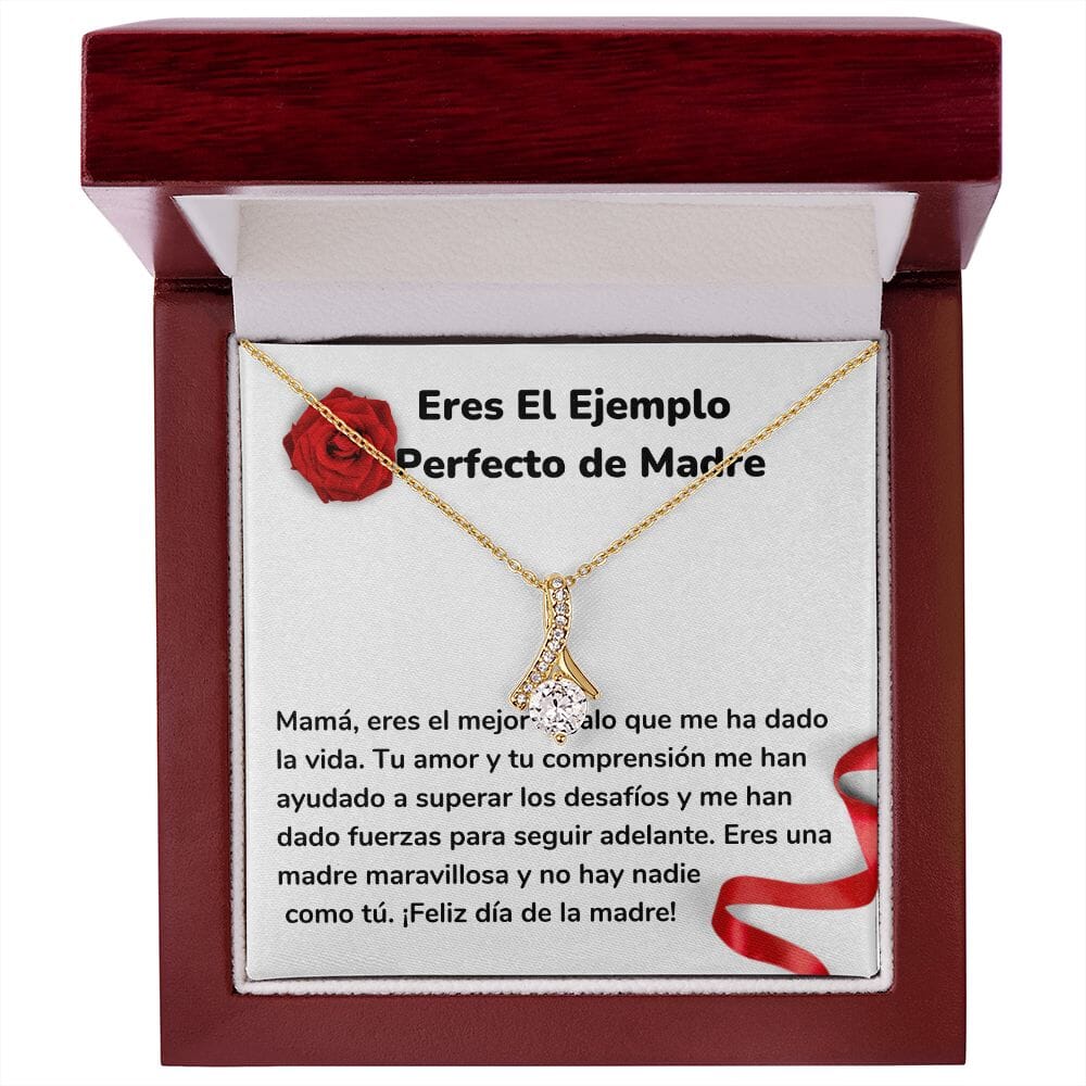 Eres El Ejemplo Perfecto de Madre Collar Belleza Seductora (Alluring Beauty) Para Mamá Jewelry/AlluringBeauty Acabado en Oro Amarillo de 18 quilates Luxury Box 