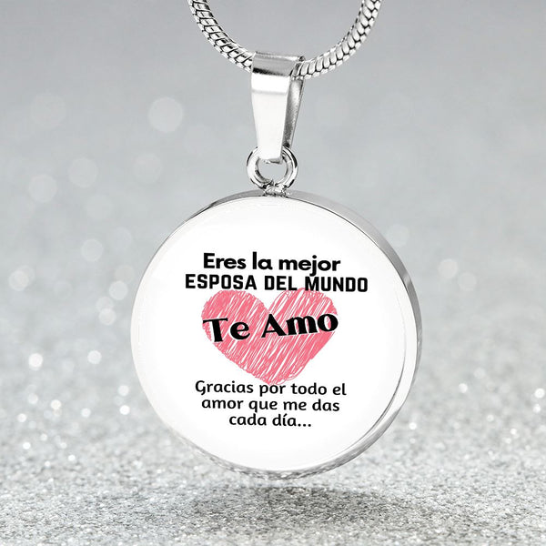 Eres la Mejor Esposa del Mundo - Collar redondo para esposa Jewelry ShineOn Fulfillment 