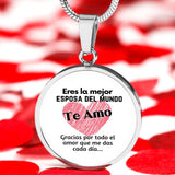 Eres la Mejor Esposa del Mundo - Collar redondo para esposa Jewelry ShineOn Fulfillment 