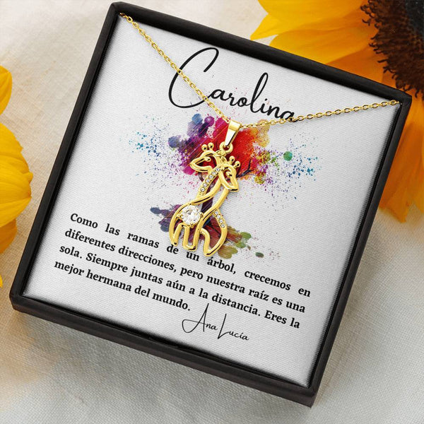 Eres la mejor hermana del mundo…- Collar 2 Jirafas. Personaliza la tarjeta para esa persona que amas y está lejos, para tu hermana, tu mejor amiga. Jewelry 
