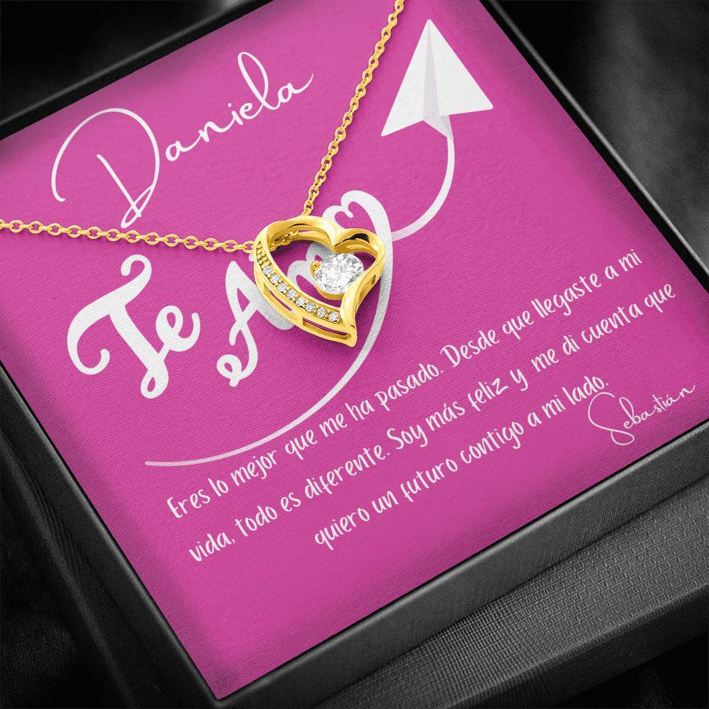 Eres lo mejor que me ha pasado… - Collar para regalar al Amor de Mi vida - Collar Por Siempre Amor - Especial para esa persona que Amas. Jewelry 18k Yellow Gold Finish 