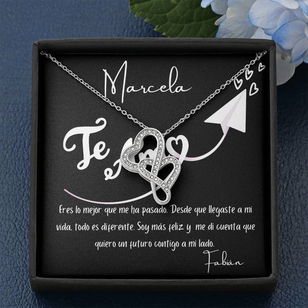 Eres lo mejor que me ha pasado. Desde que llegaste…- Collar 2 corazones Dobles Jewelry 