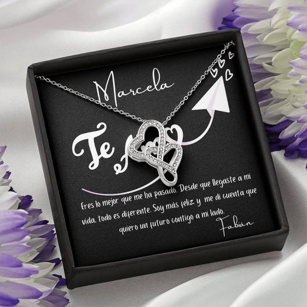 Eres lo mejor que me ha pasado. Desde que llegaste…- Collar 2 corazones Dobles Jewelry 
