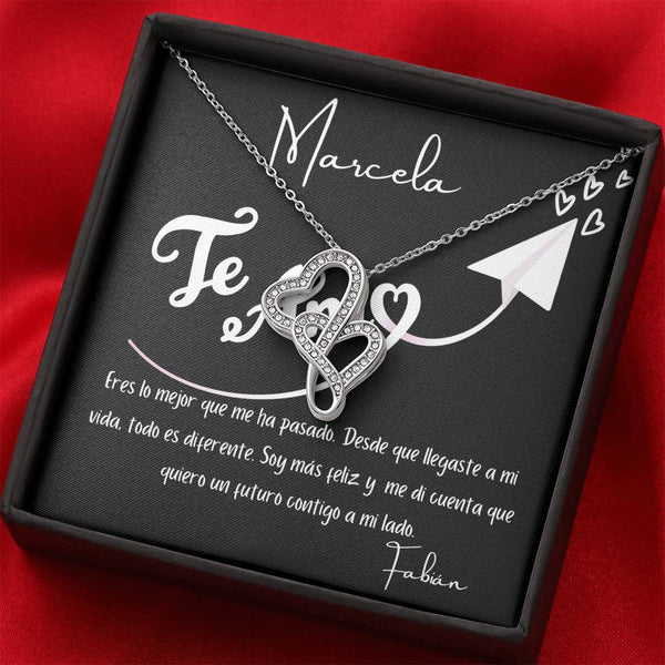 Eres lo mejor que me ha pasado. Desde que llegaste…- Collar 2 corazones Dobles Jewelry 