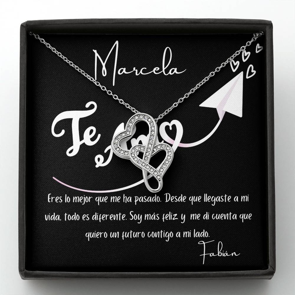 Eres lo mejor que me ha pasado. Desde que llegaste…- Collar 2 corazones Dobles Jewelry 