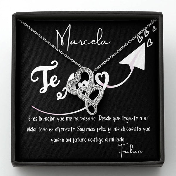 Eres lo mejor que me ha pasado. Desde que llegaste…- Collar 2 corazones Dobles Jewelry 