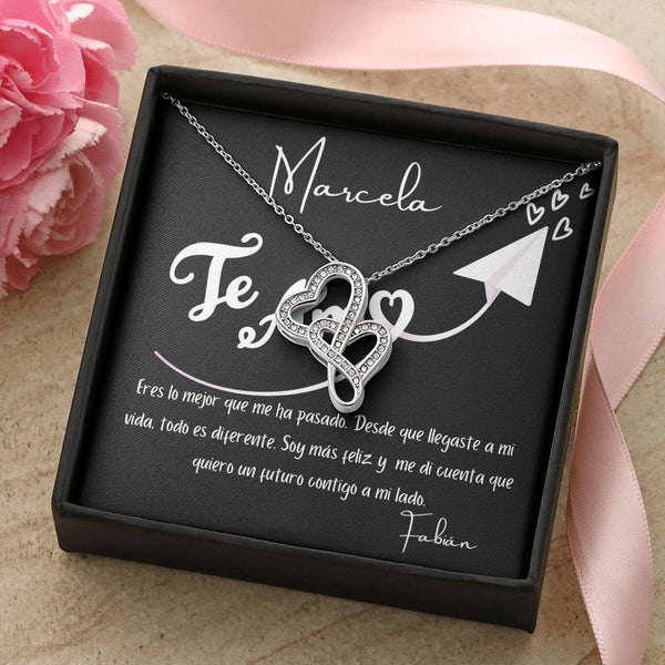 Eres lo mejor que me ha pasado. Desde que llegaste…- Collar 2 corazones Dobles Jewelry 