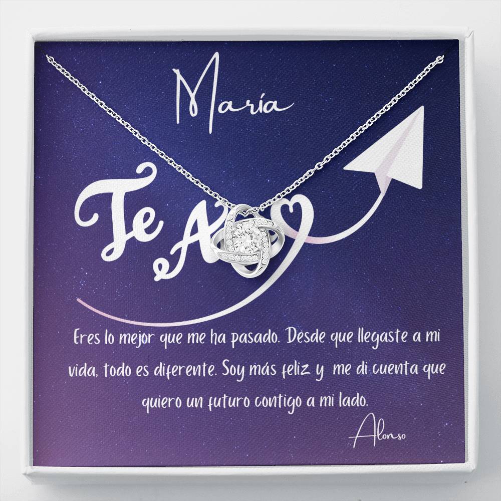 Eres lo mejor que me ha pasado. Desde que llegaste… - Collar Nudo de Amor para tu persona favorita. Jewelry/LoveKnot Caja de Regalo Estándar 