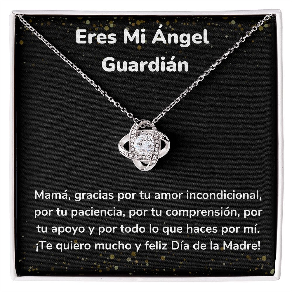 Eres Mi Ángel Guardián -Collar para Mamá (Nudo de Amor) Love Knot Jewelry ShineOn Fulfillment Acabado en oro blanco de 14 k Standard Box 